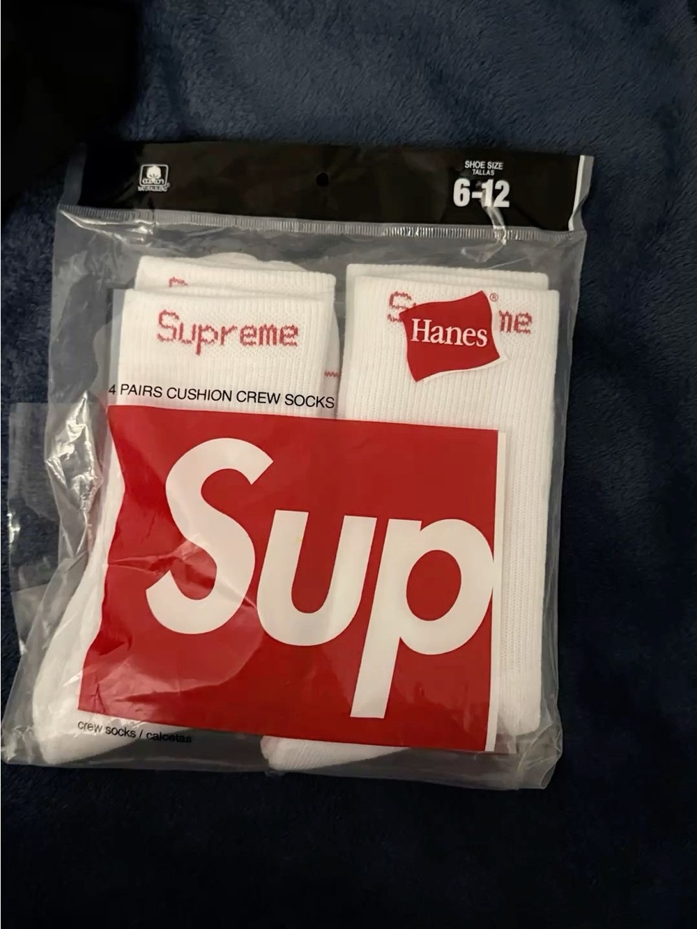 Hanes White Crew Socks 4 -Pack